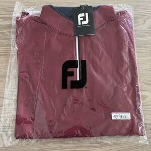 FootJoy Men's Striped 1/2 Zip Pullover Red/Navy